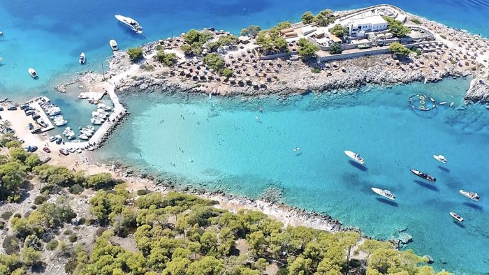 Rent a rib boat from skyfall yacht charter to visit aponisos agisti in saronic gulf